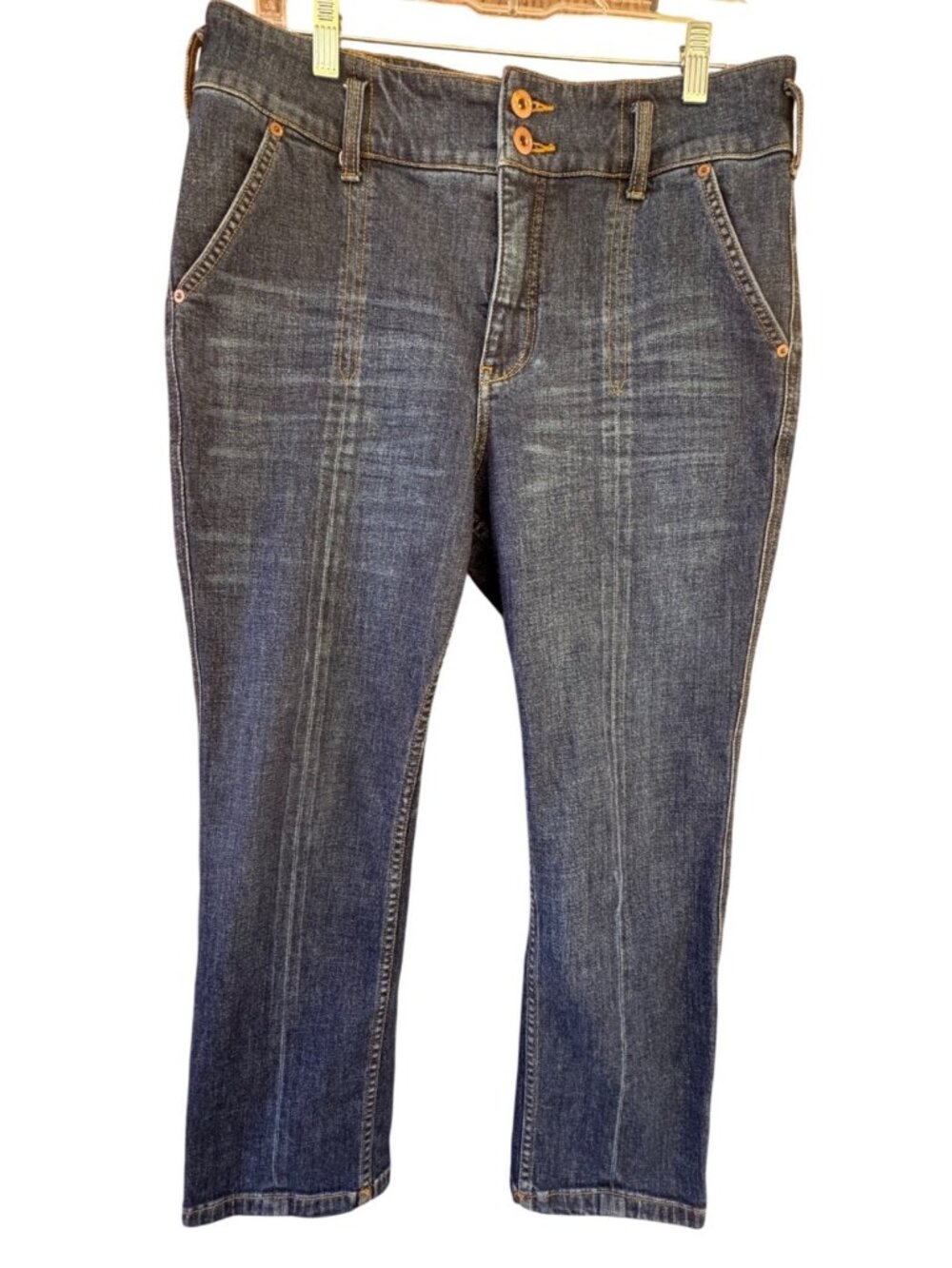 Pilcro Anthropologie Jeans Womens 30 Dark Wash High Rise Crop Straight Denim